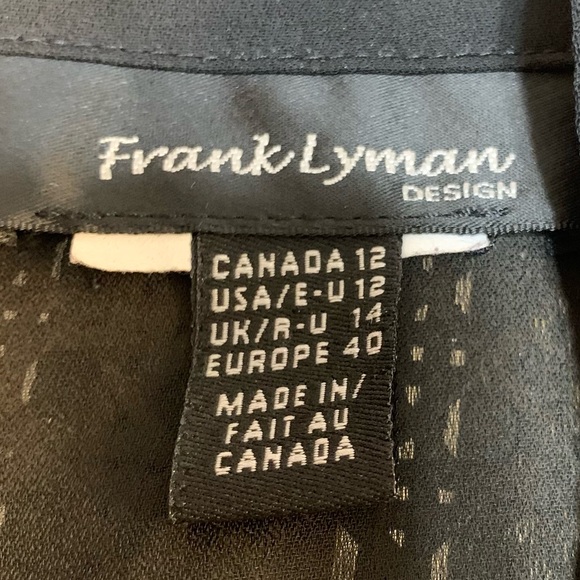 Frank Lyman abstract design long sheer cover button down - Picture 5 of 11